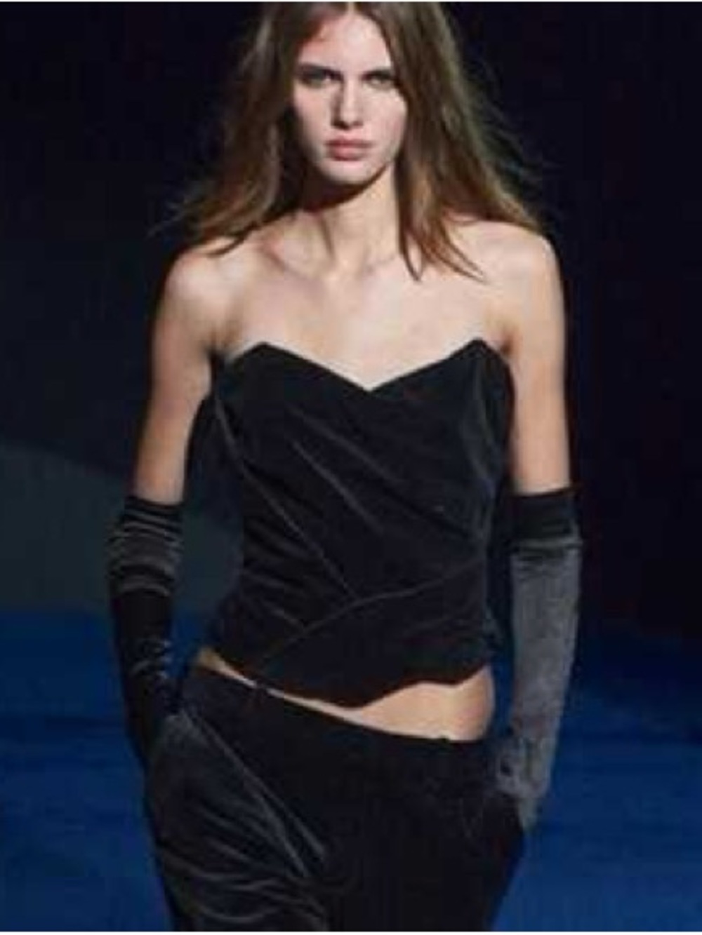 Zara Velvet Strapless Corset Top